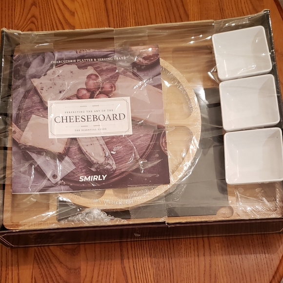 Smirly charcuterie bamboo cheeseboard serving tray set - Picture 5 of 5